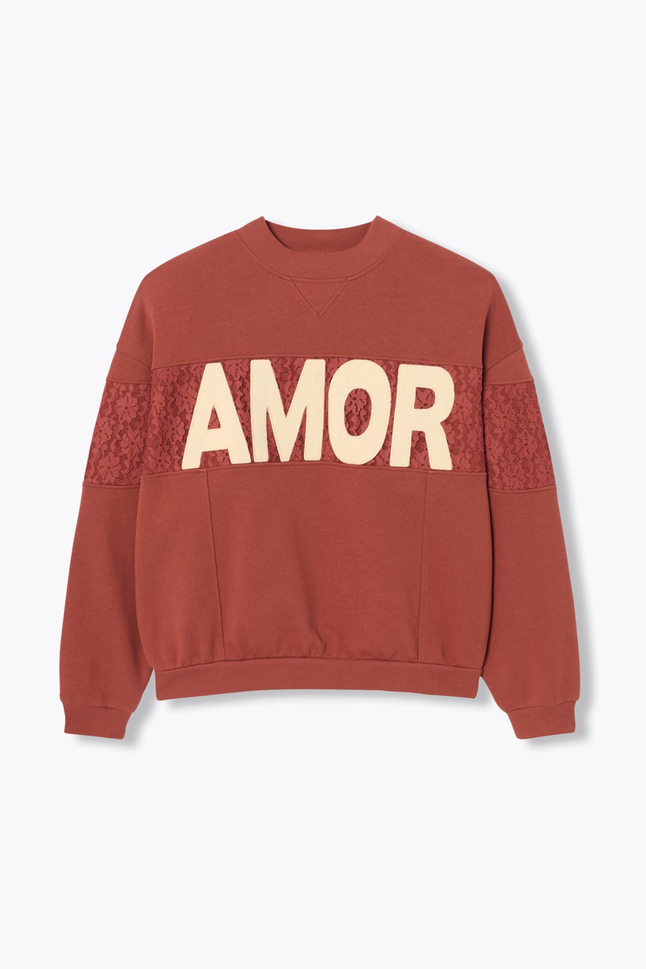 Felpa con slogan "AMOR"