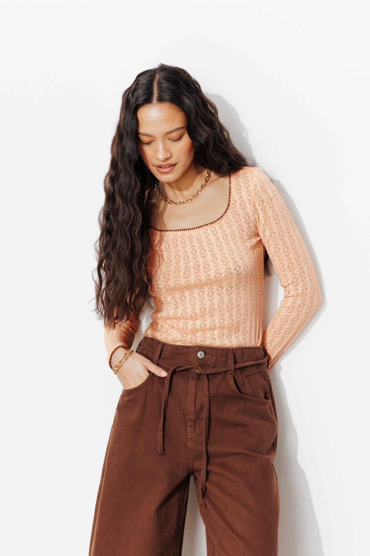 Langarmshirt im Pointellestyle