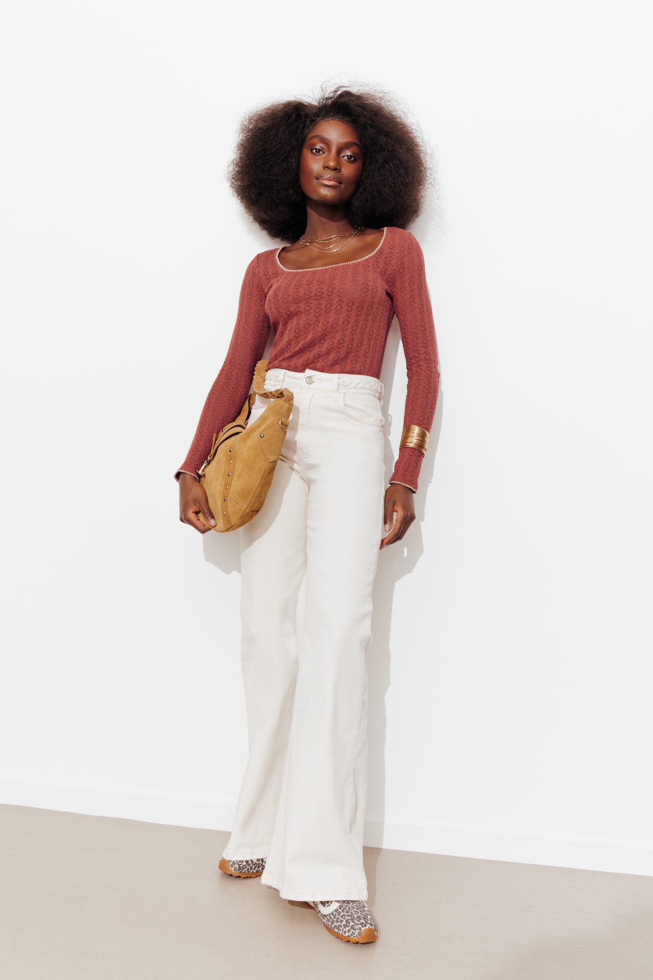 Camiseta pointelle lisa