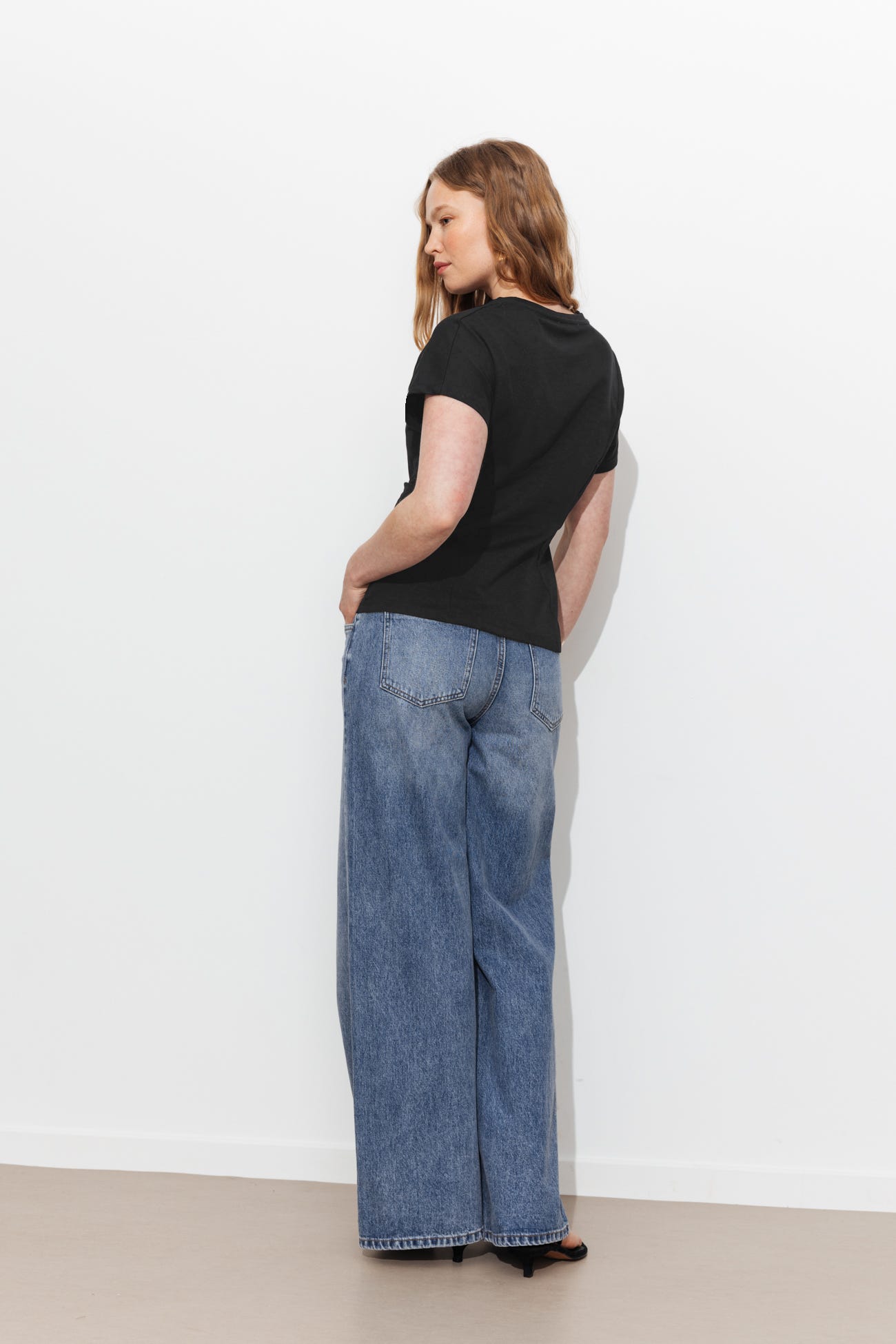 T-shirt uni effet drapé Femme