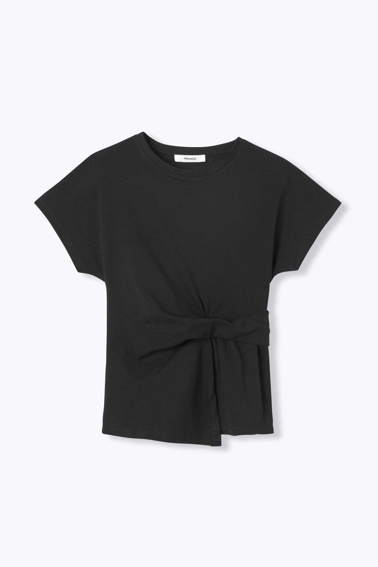 T-shirt uni effet drapé Femme