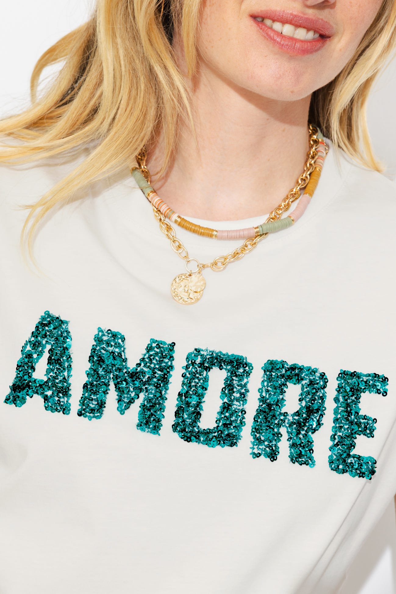 T-shirt à message AMORE