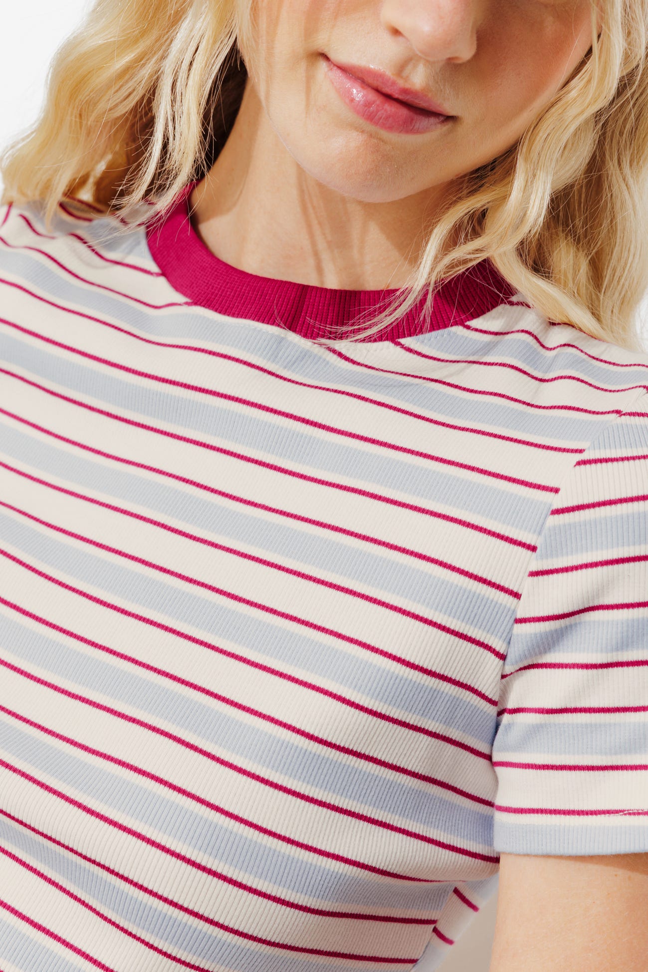 Striped ribbed t-shirt