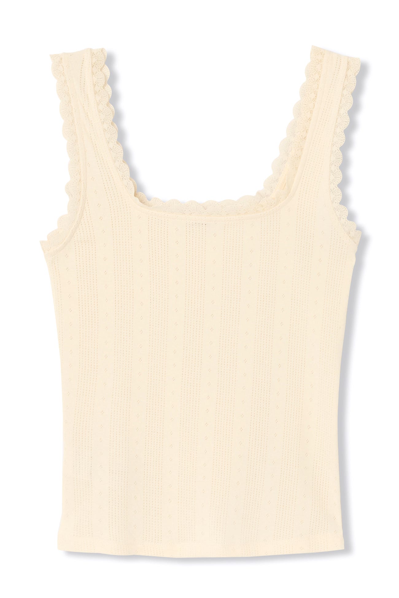 Débardeur pointelle dentelle