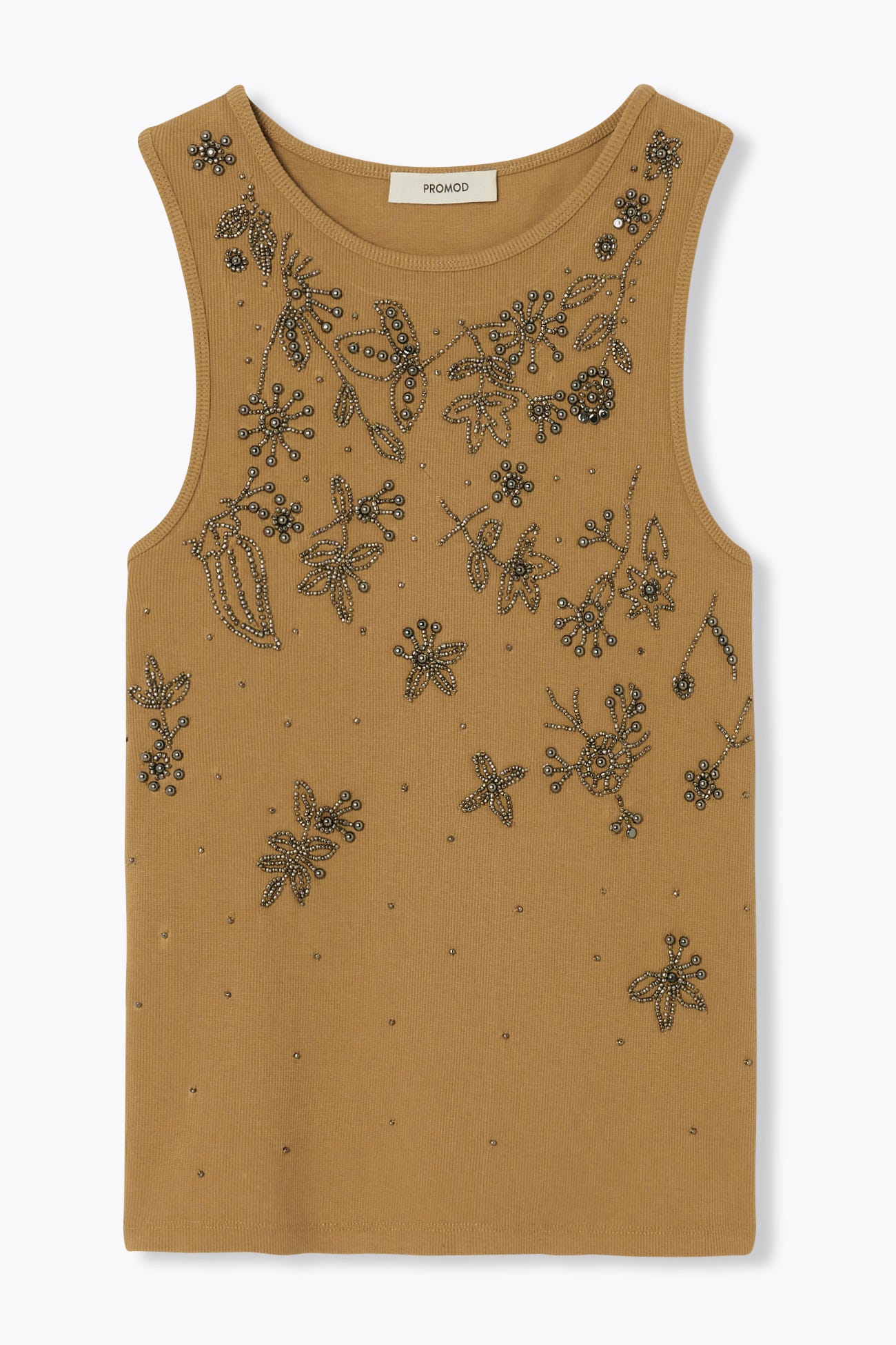 Embroidered beads vest top