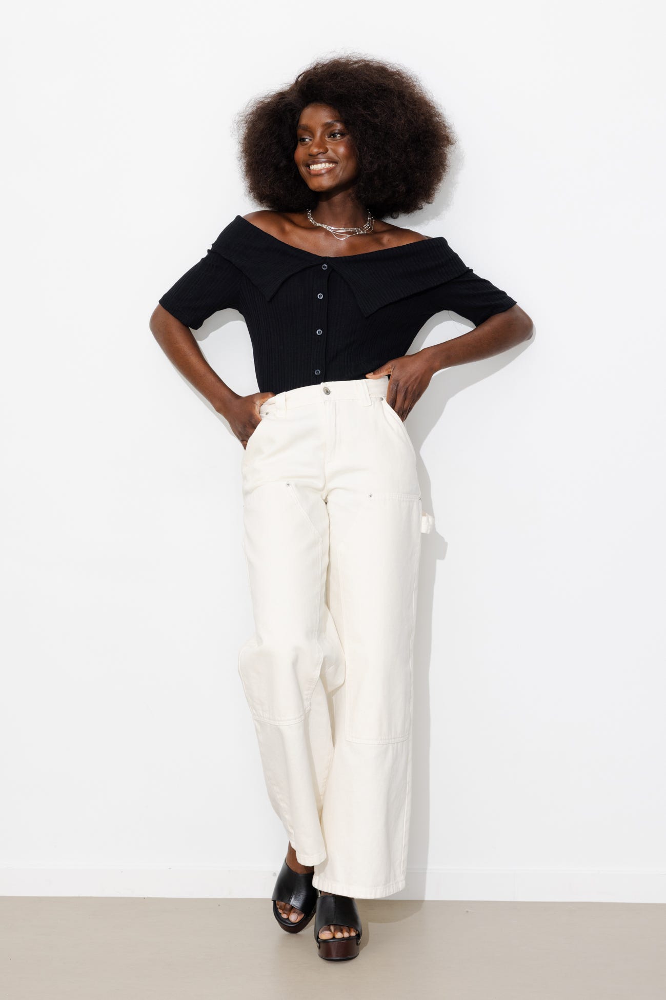 T-shirt à encolure Bardot