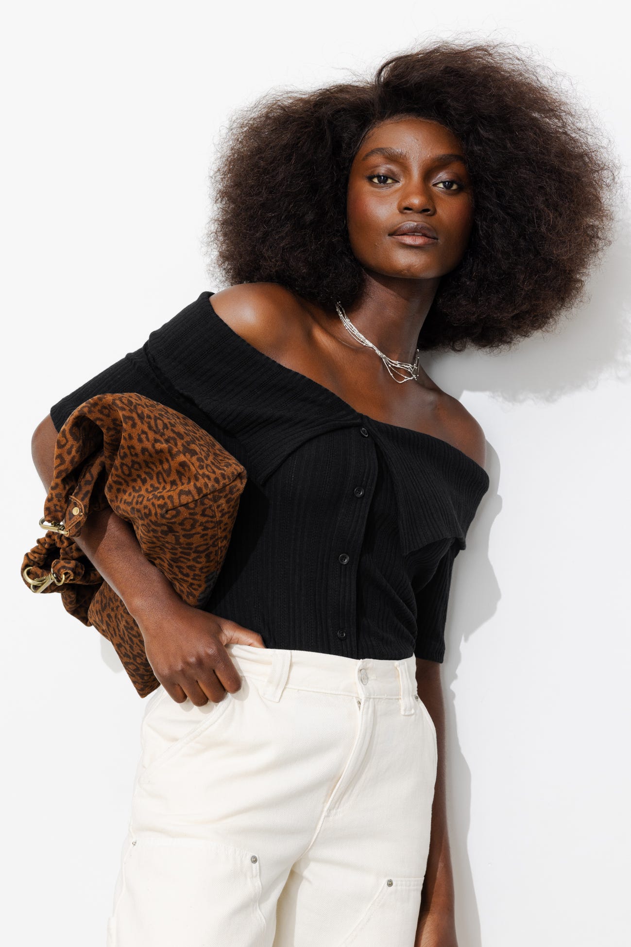 T-shirt à encolure Bardot