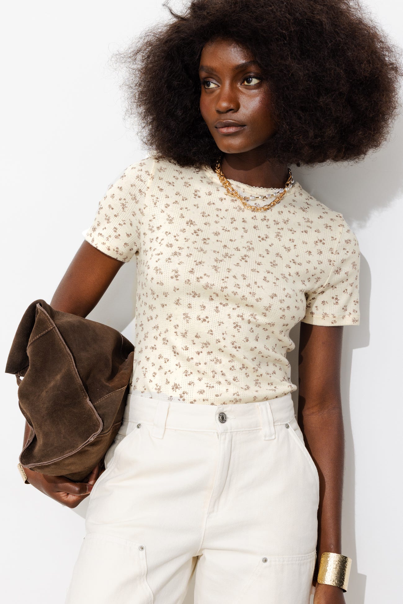 T-shirt in jersey pointelle