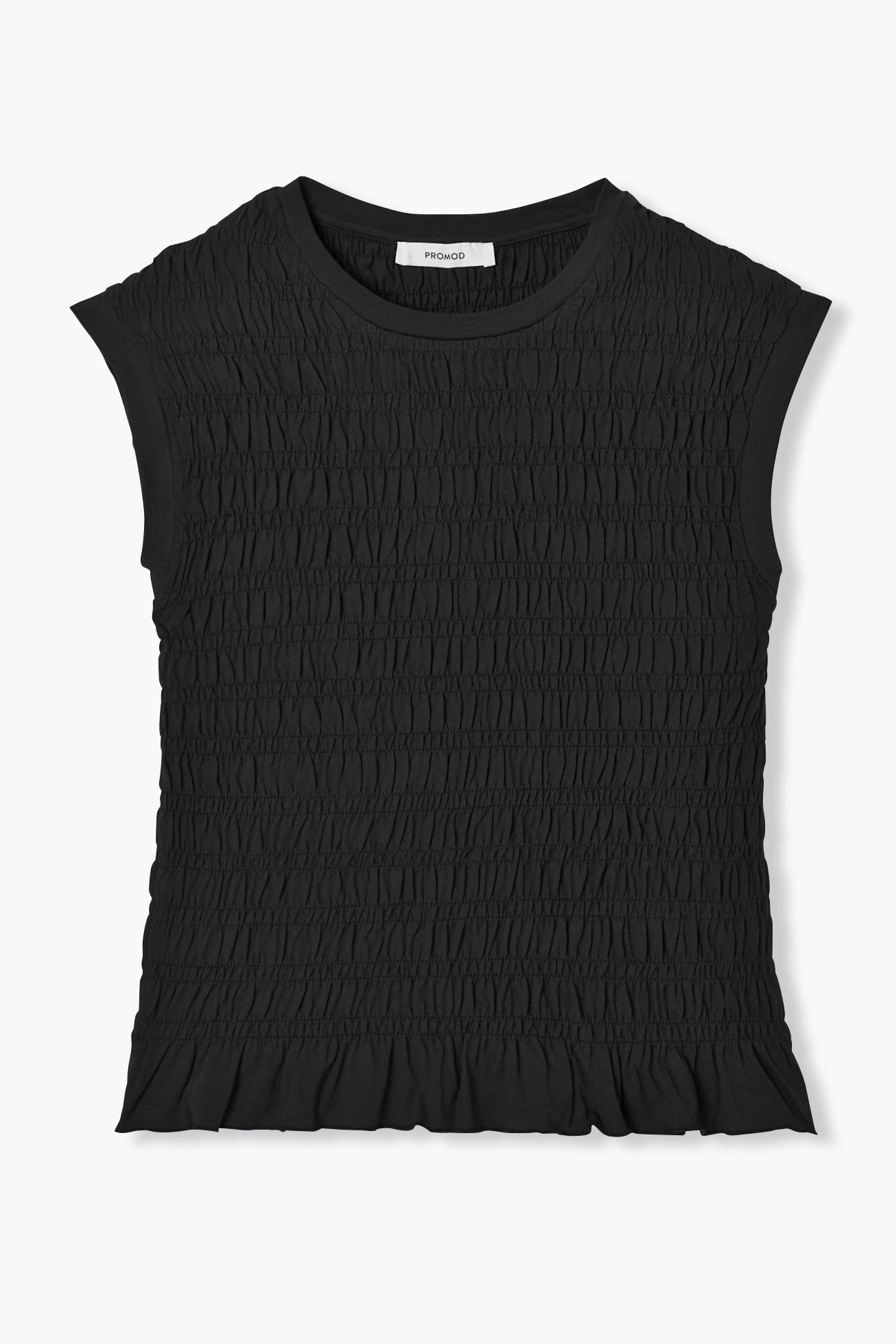T-shirt plissé sans manches