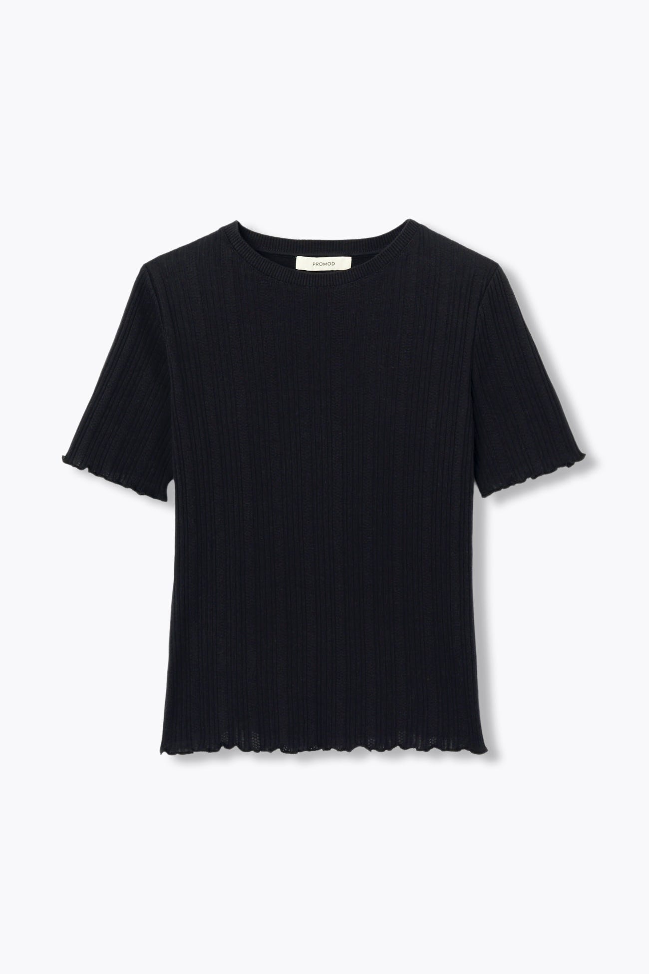 T-shirt côtelé ajouré Femme