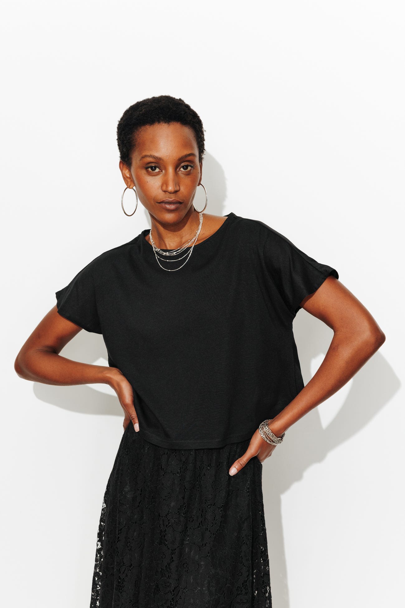 Plain cropped t-shirt