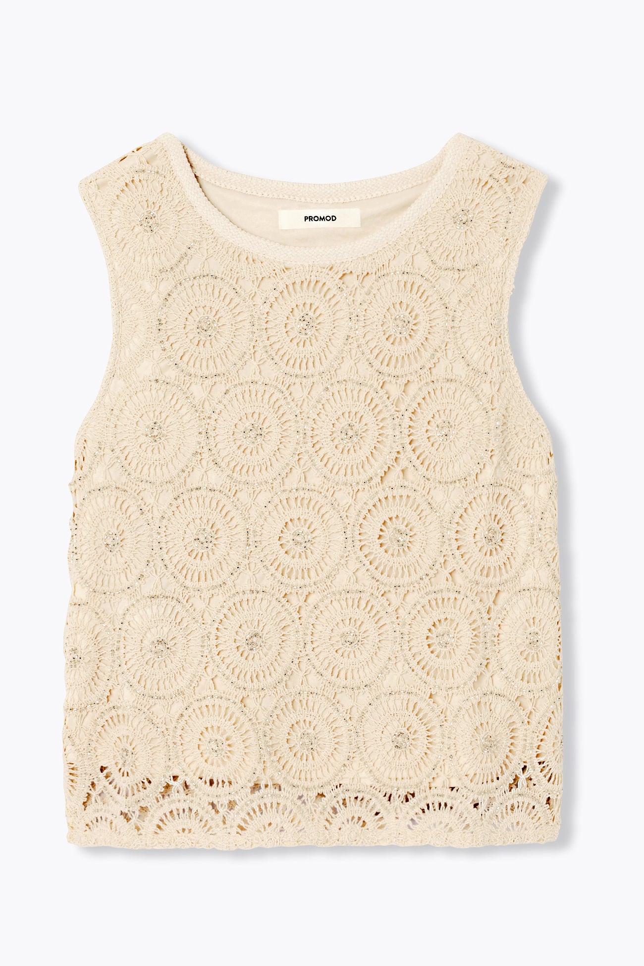 Beaded crochet top - Ecru