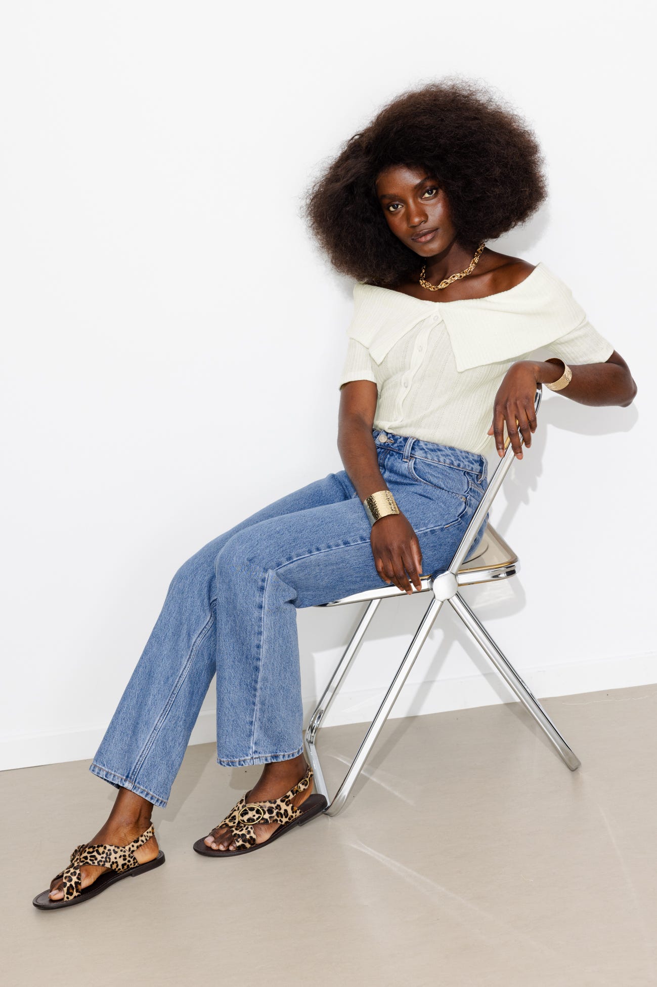 T-shirt à encolure Bardot