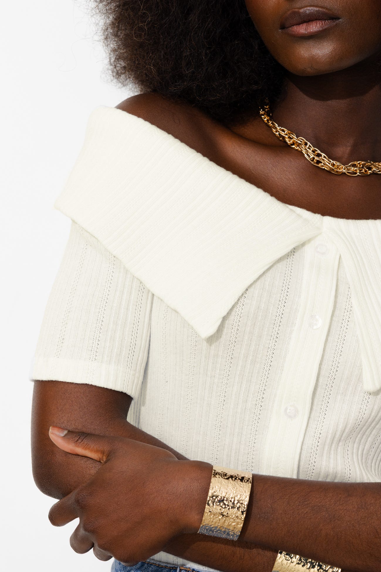 T-shirt à encolure Bardot