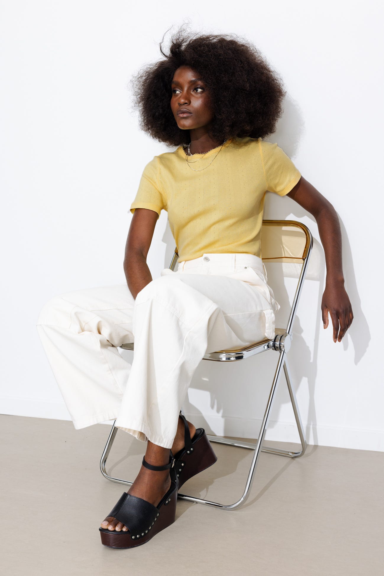 T-shirt in jersey pointelle