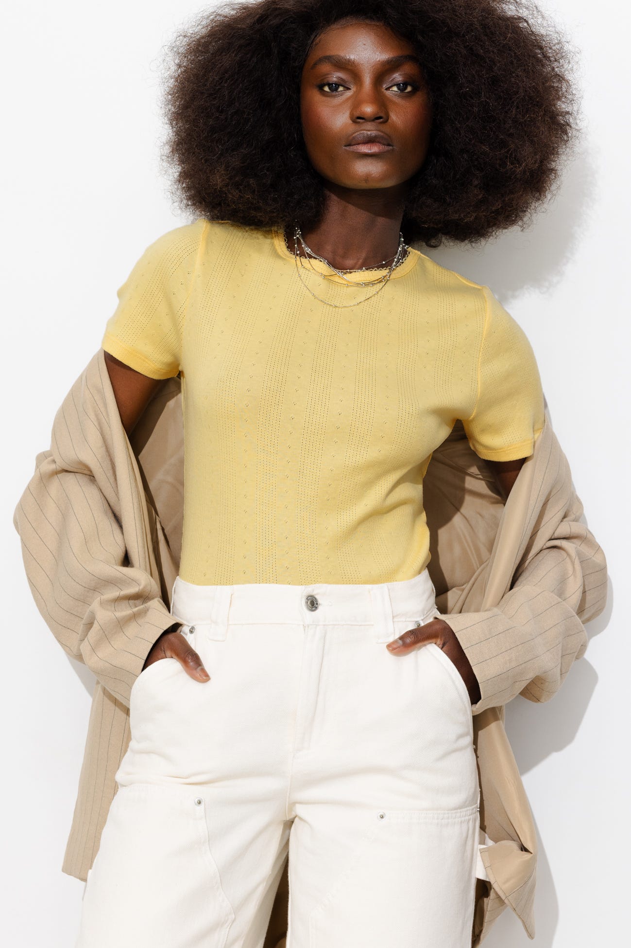 T-shirt in jersey pointelle