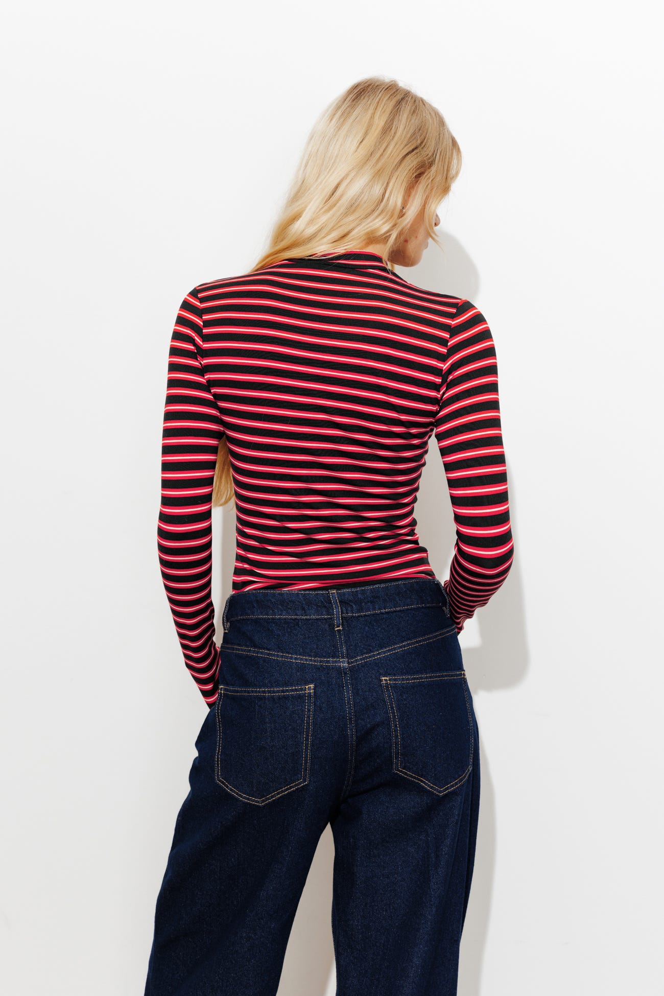 T-shirt rayé col montant