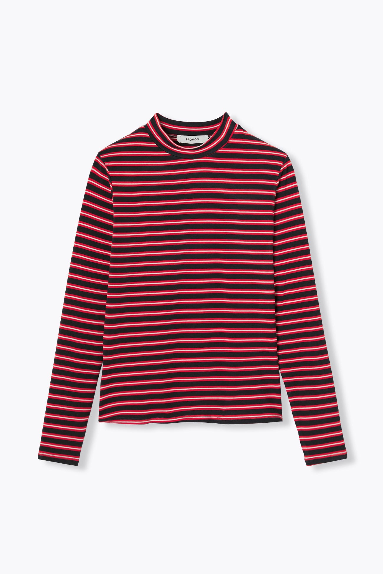 T-shirt rayé col montant