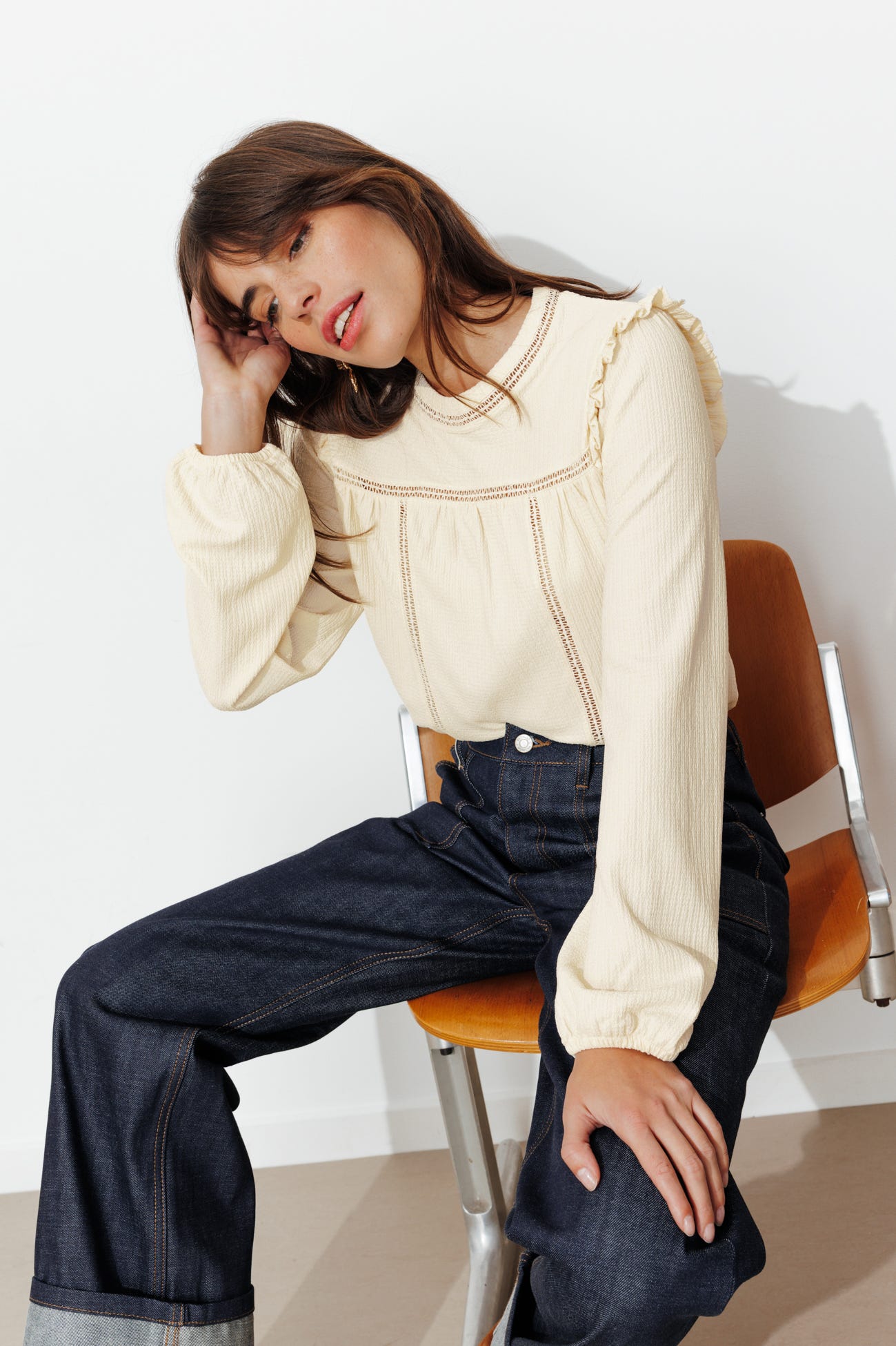 Blouse col rond Femme