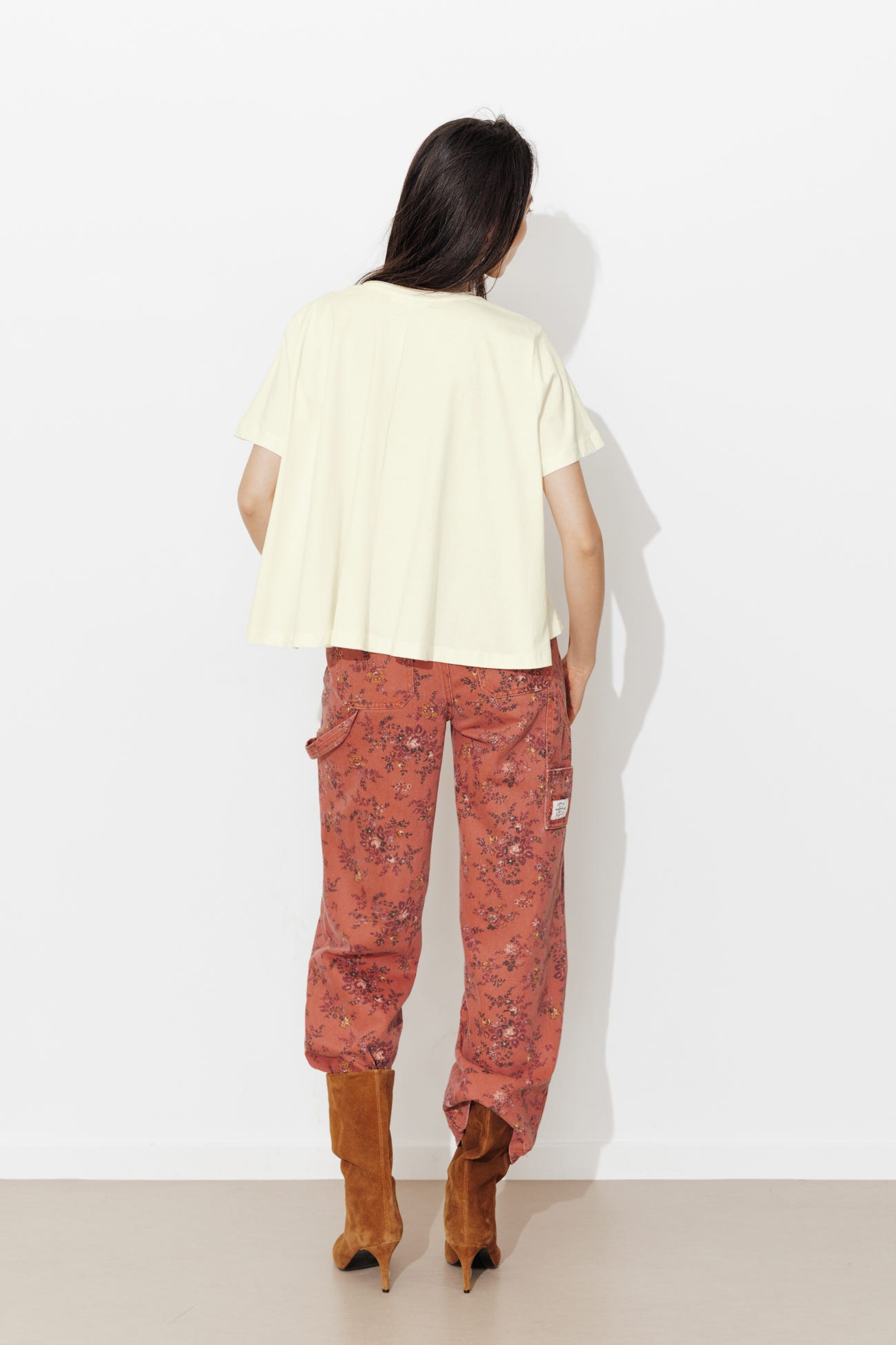 T-shirt évasé col irisé