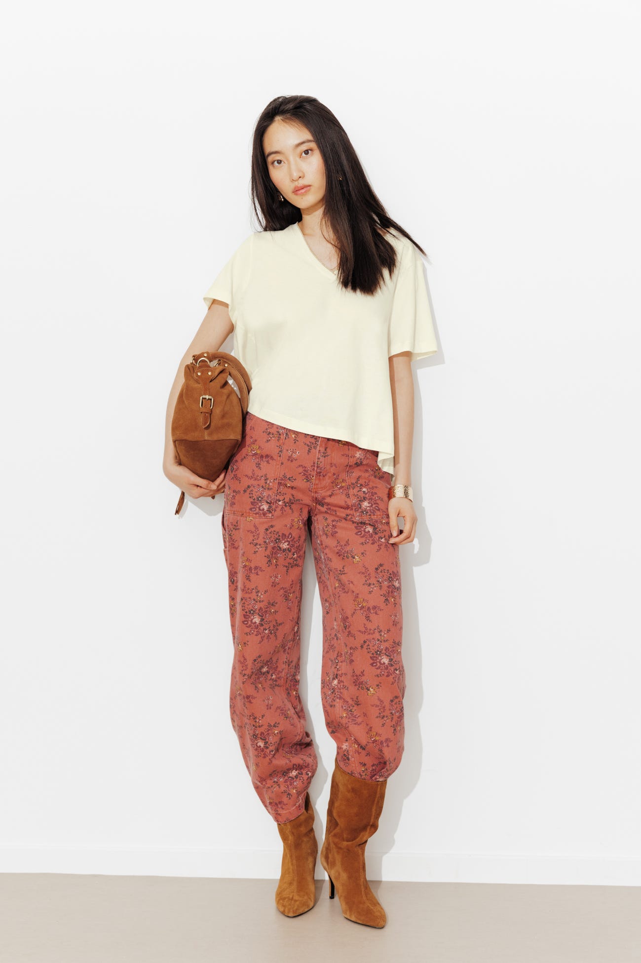 T-shirt évasé col irisé