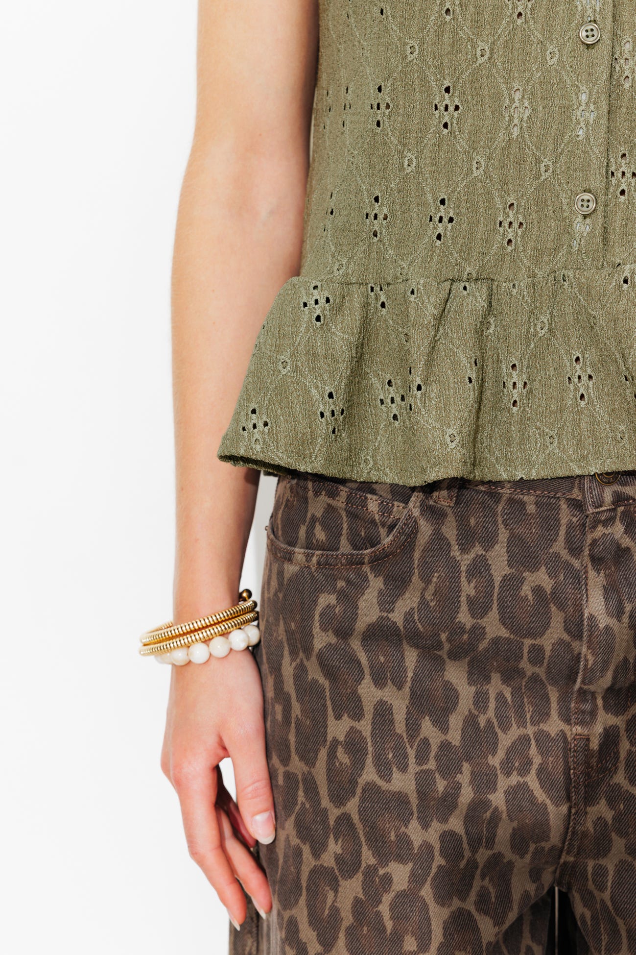 Top ajouré et volanté Femme