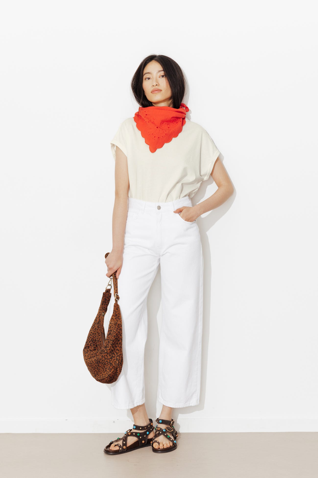 T-shirt dos en guipure Femme