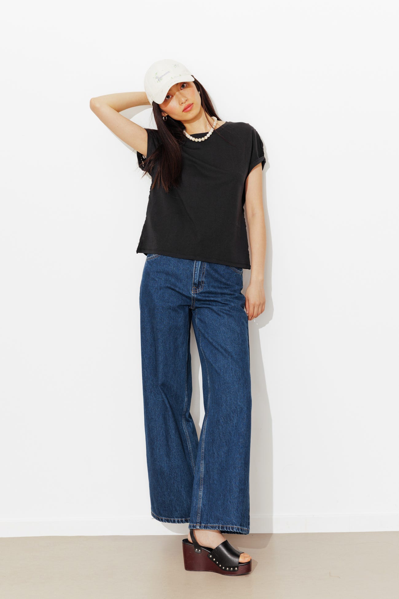 T-shirt dos en guipure Femme