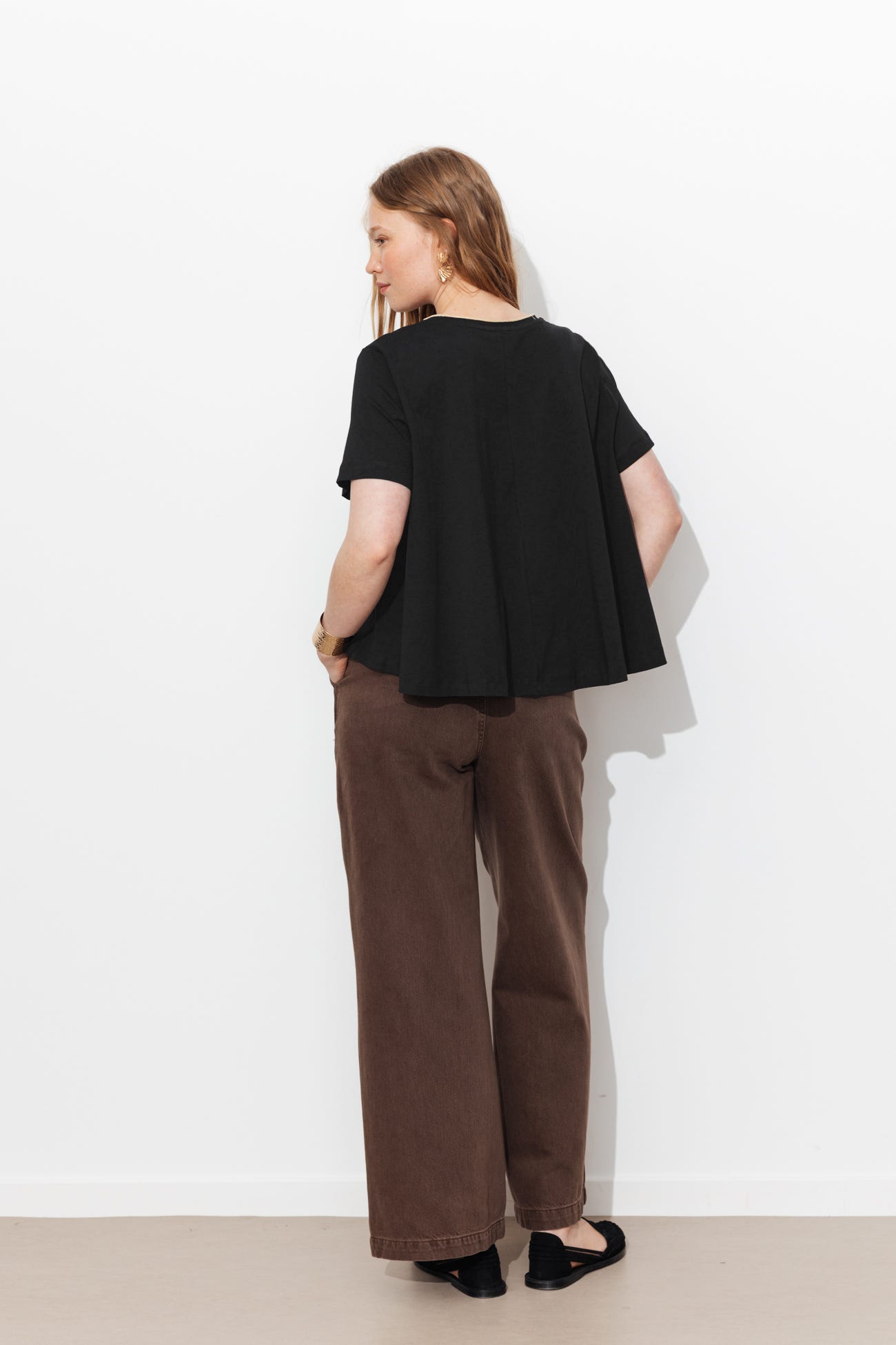 T-shirt évasé col irisé