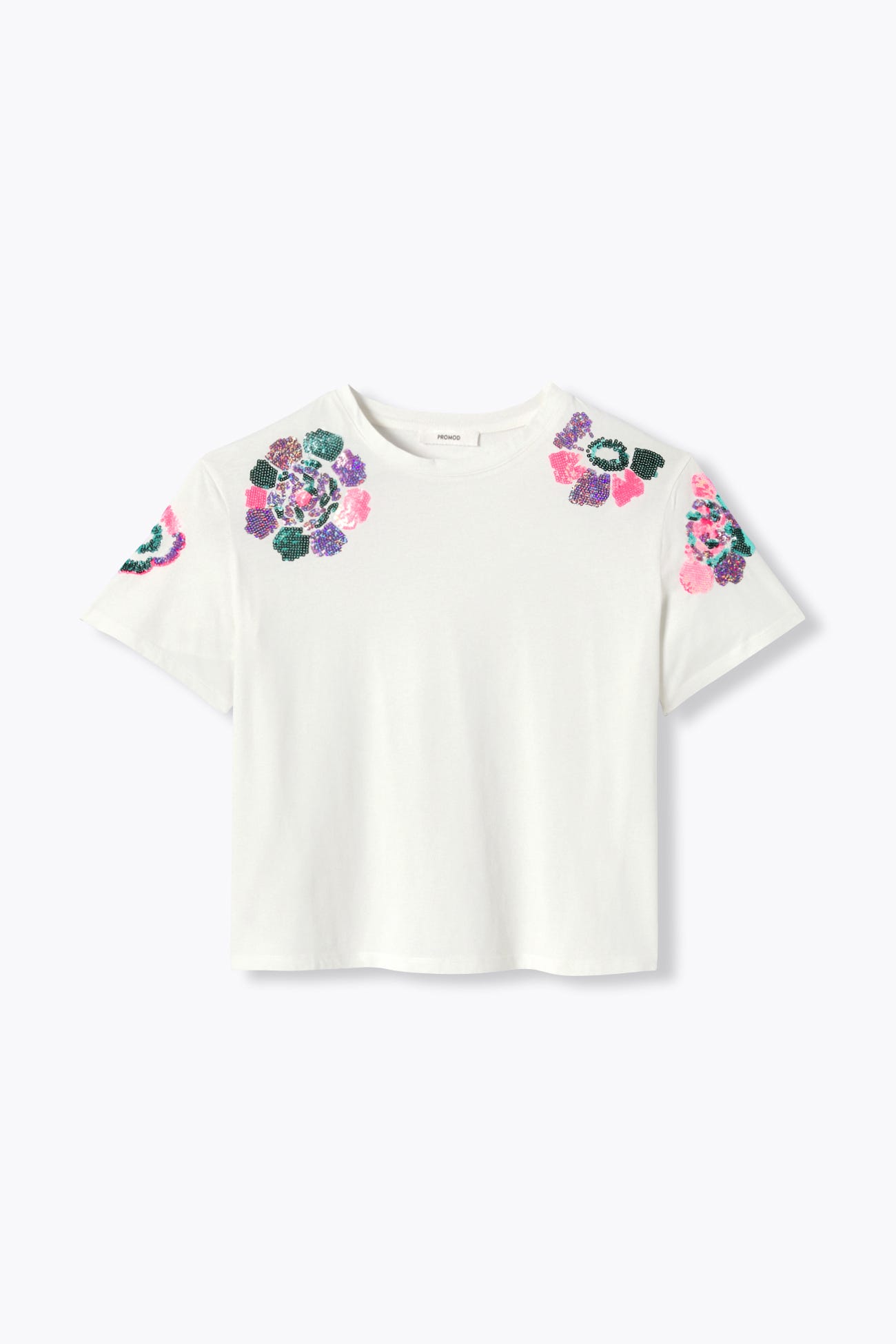 T-shirt à sequins brodés Femme