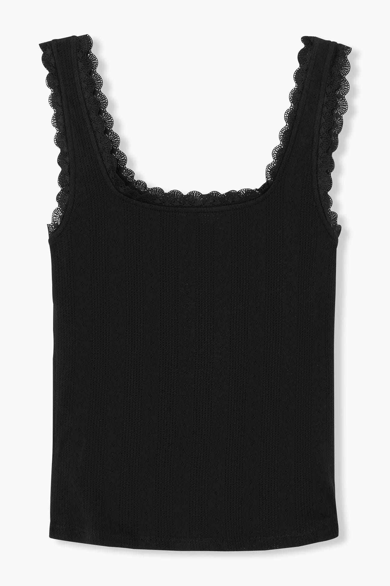 Pointelle lace sleeveless top
