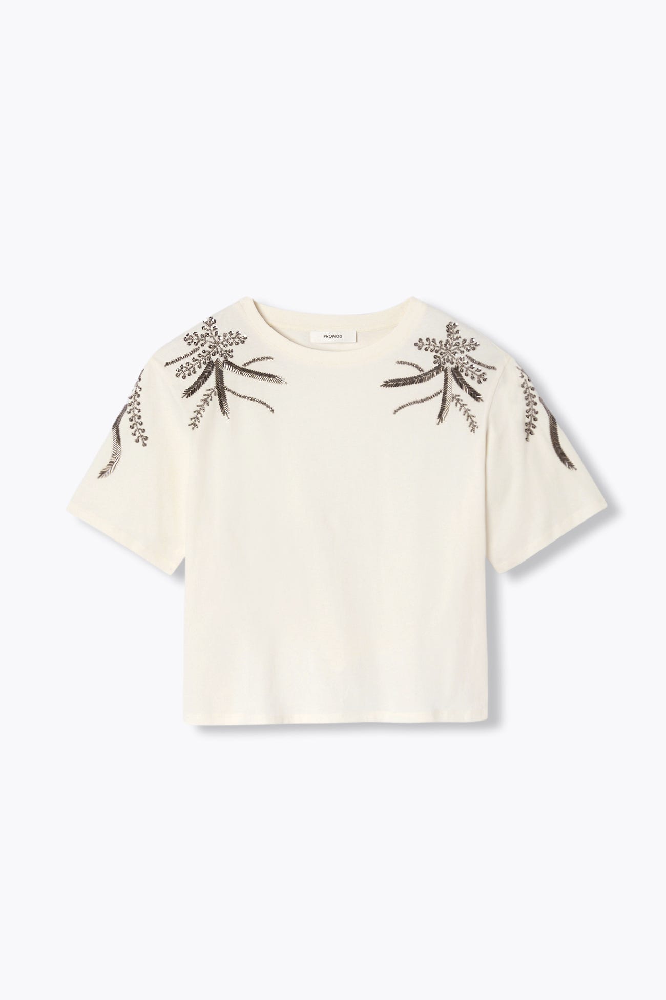 T-shirt à motif perlé Femme