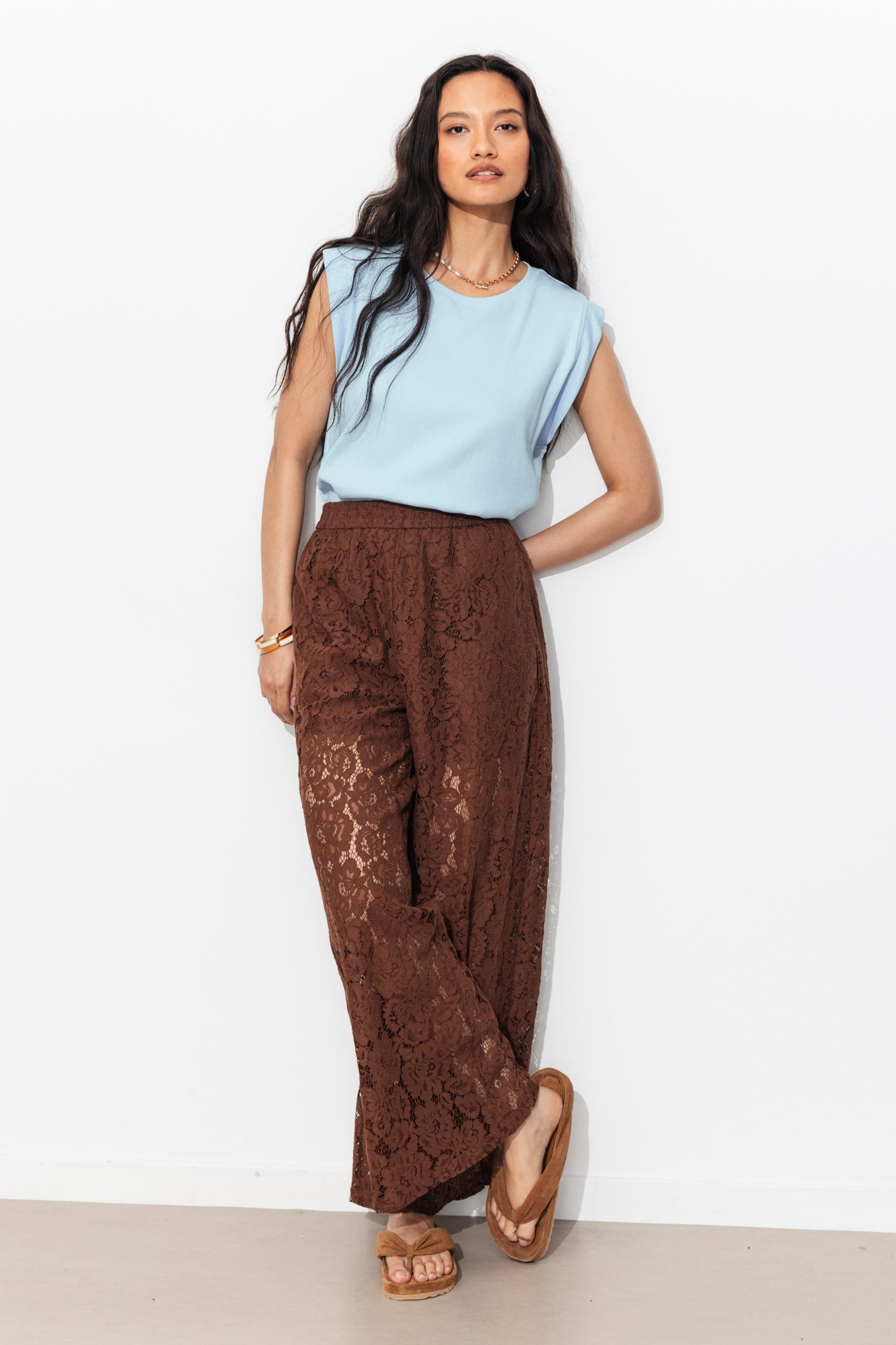 T-shirt en jersey côtelé Femme