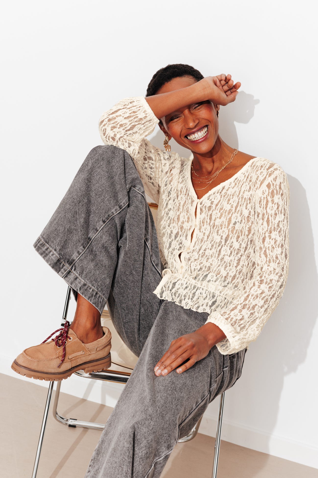 T-shirt en dentelle Femme