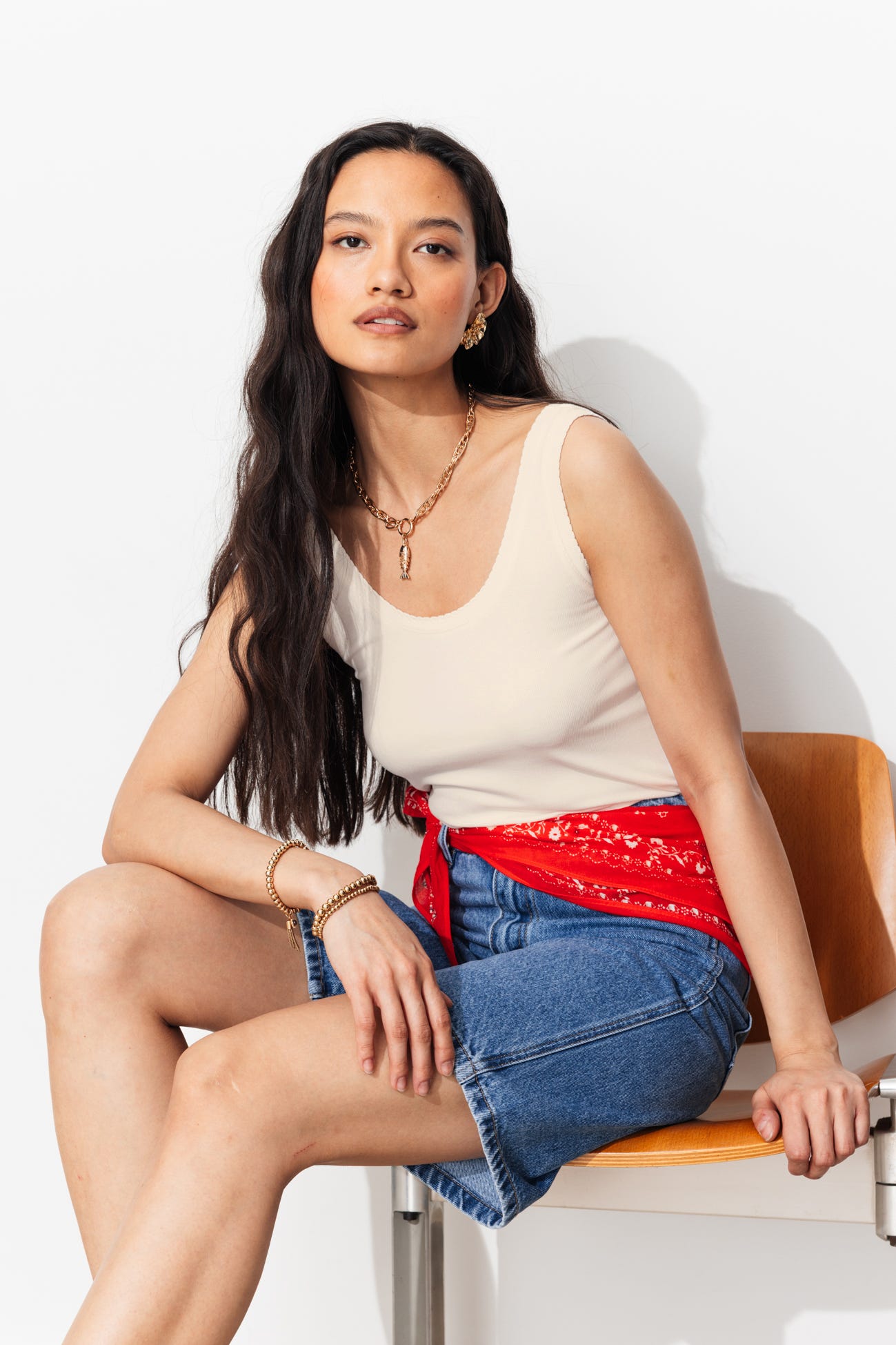 Débardeur jersey côtelé Femme