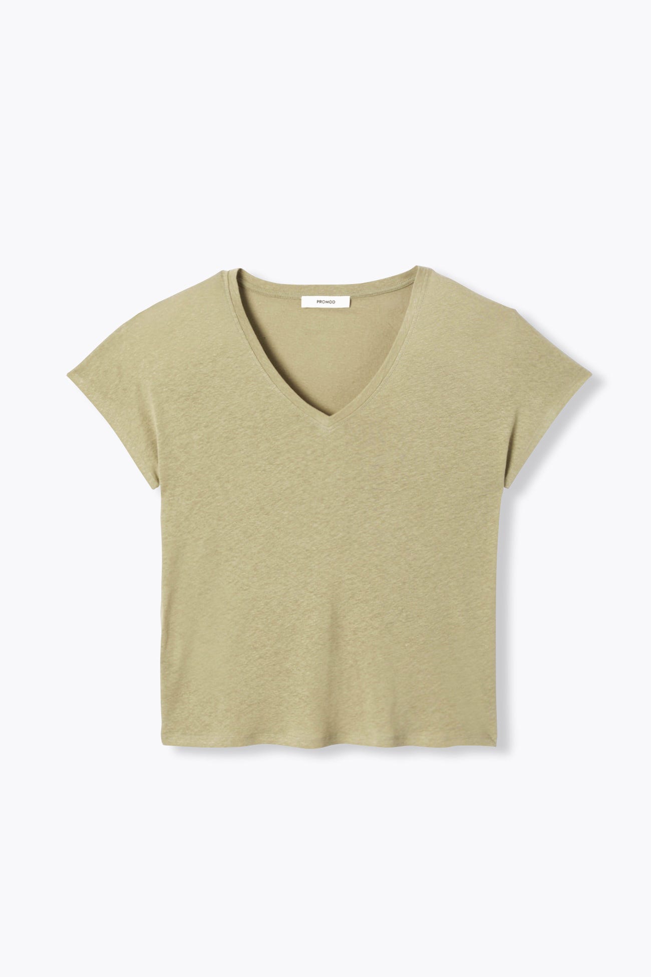 T-shirt uni col V Femme