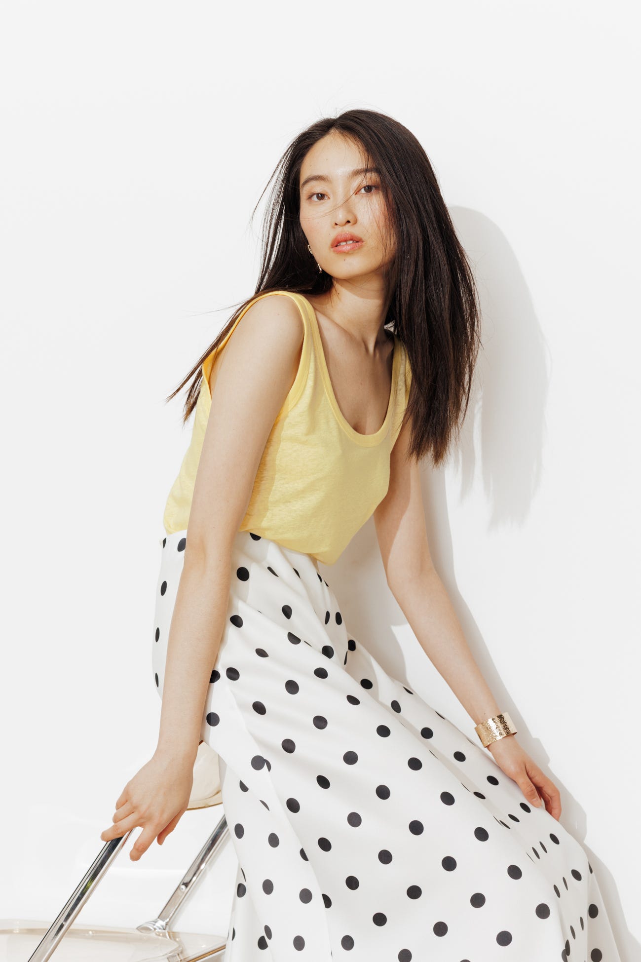 Linen-blend sleeveless top