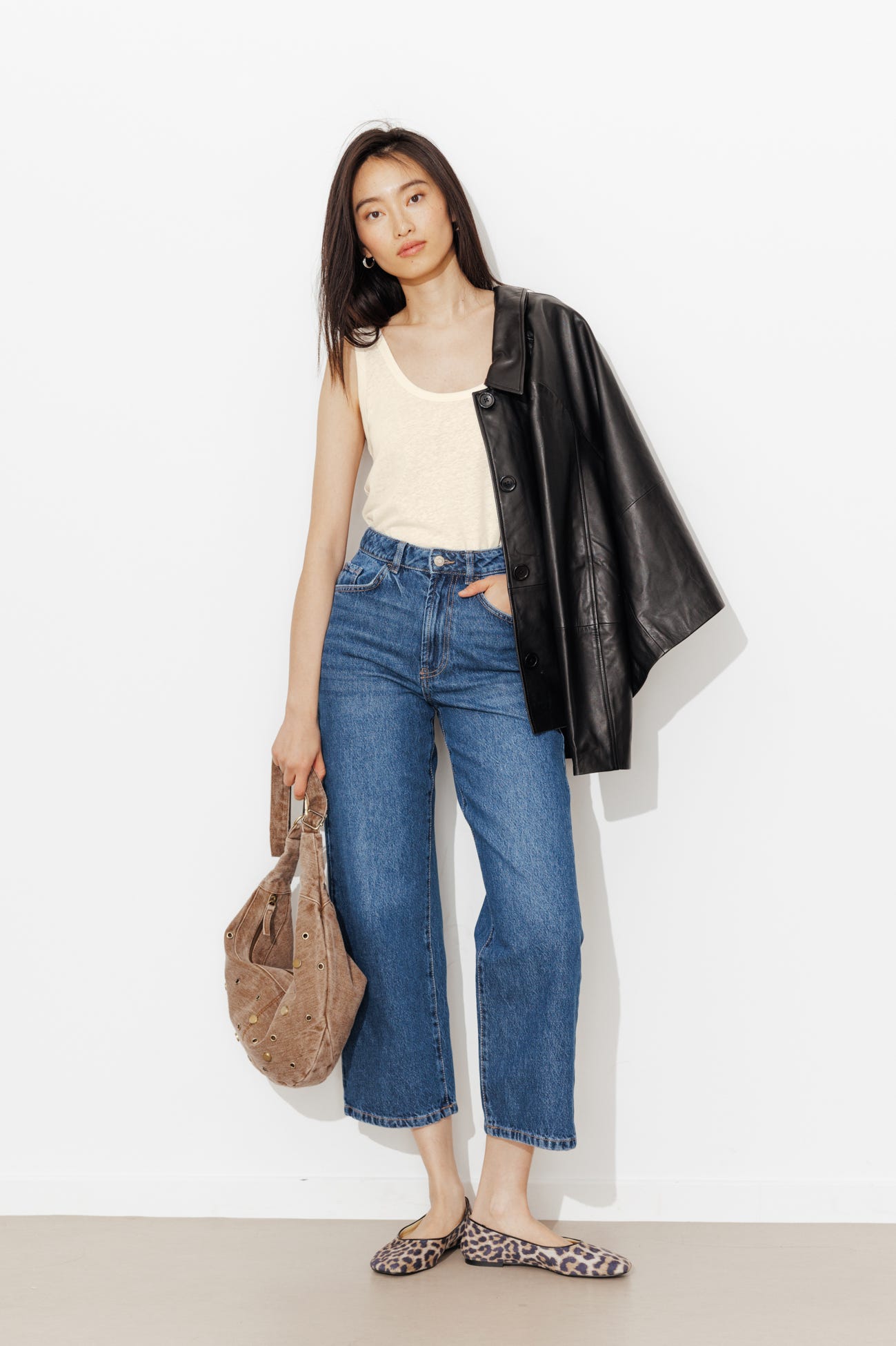 Linen-blend sleeveless top