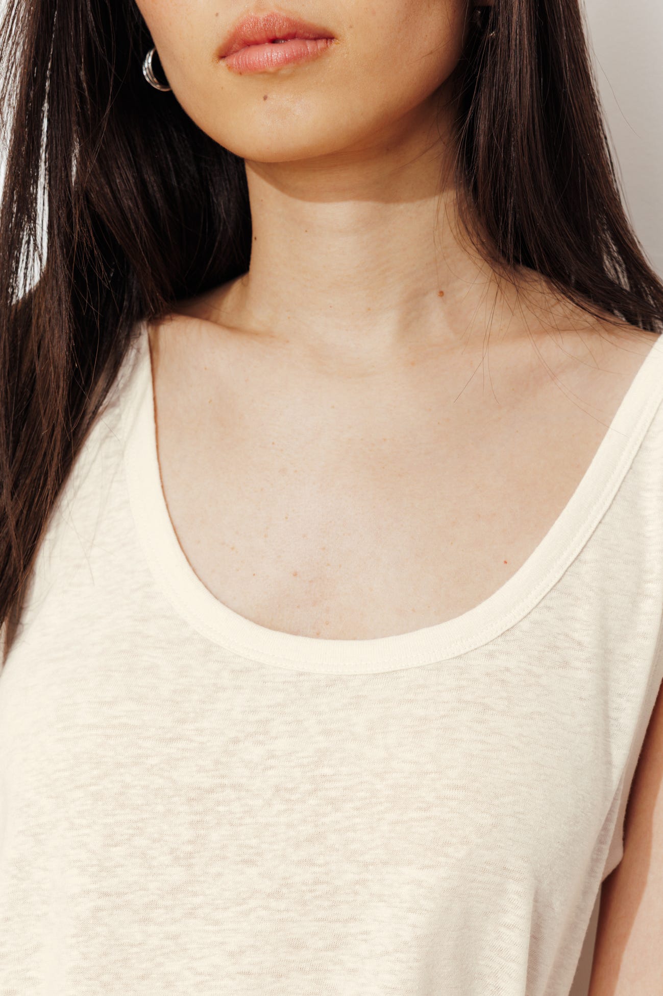 Linen-blend sleeveless top