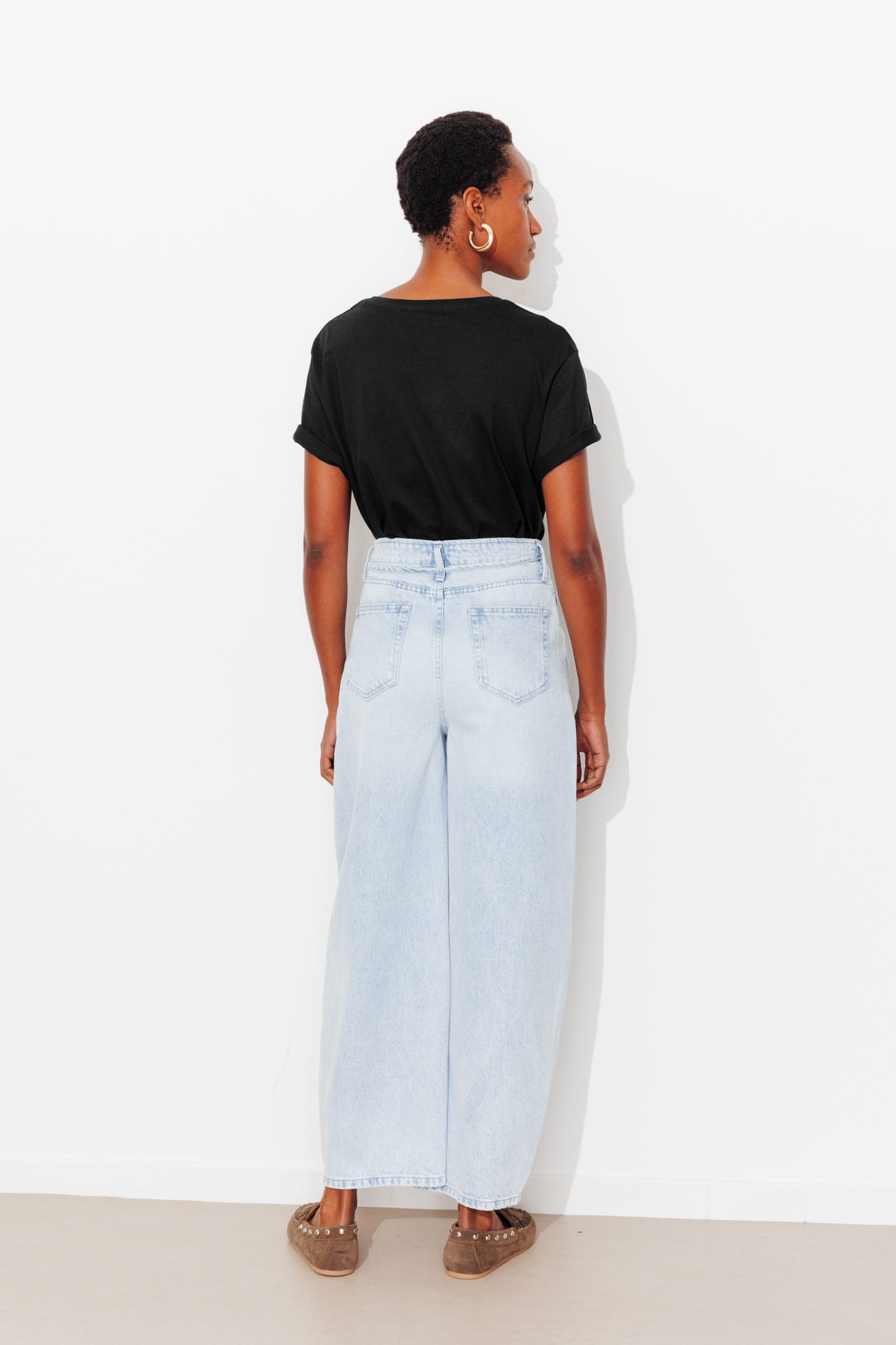 T-shirt basique col V Femme