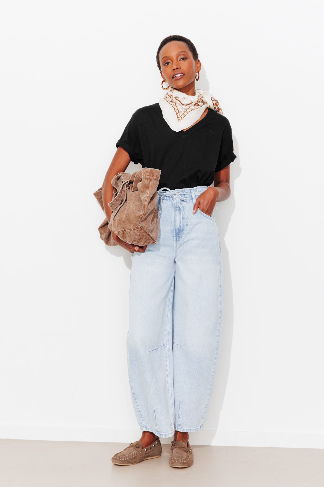 T-shirt basique col V Femme