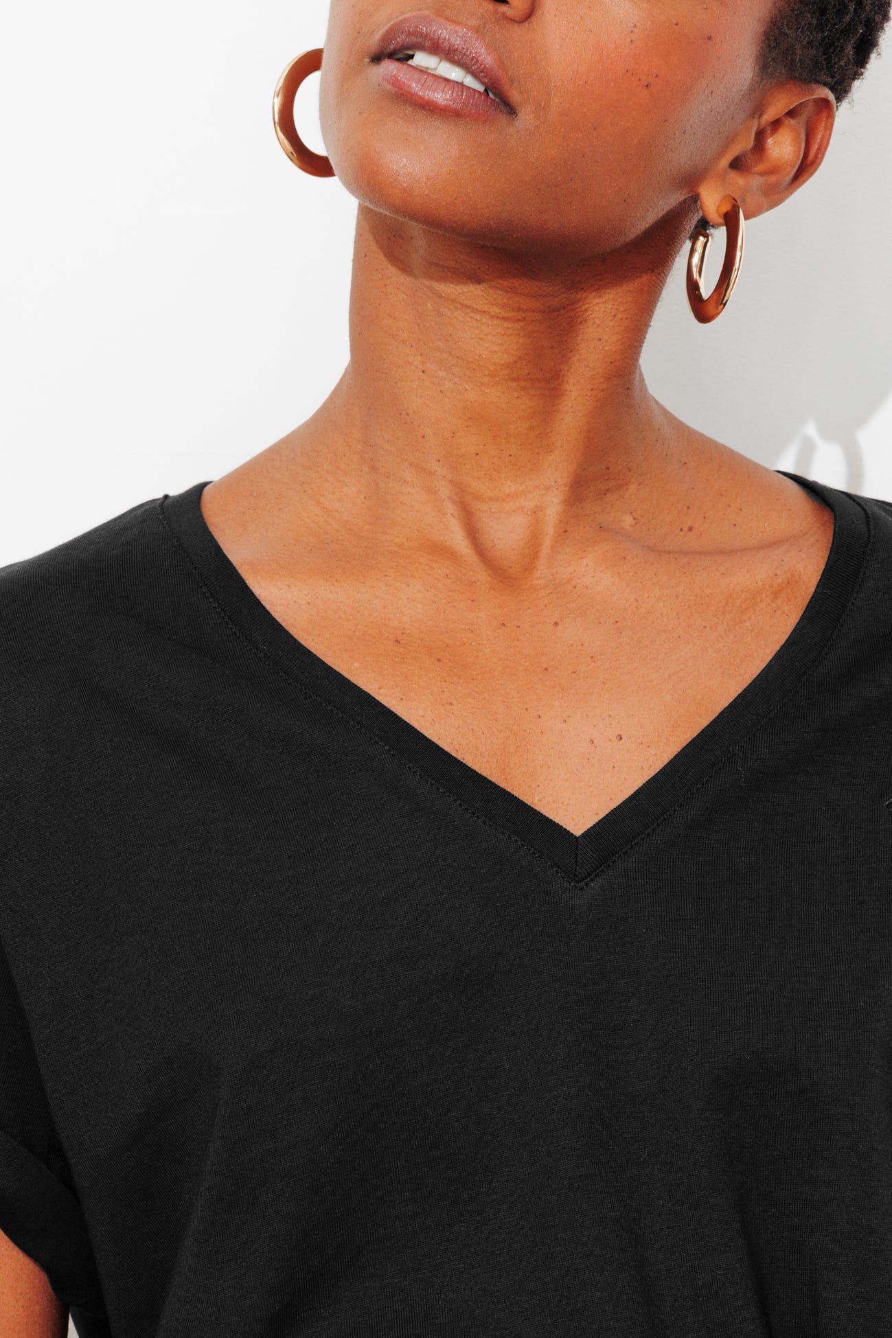 T-shirt basique col V Femme