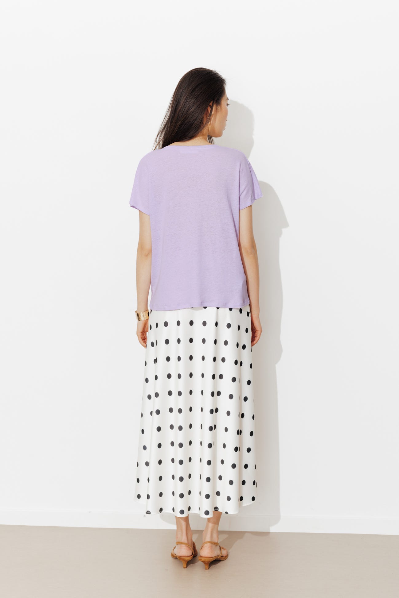 T-shirt uni col V Femme