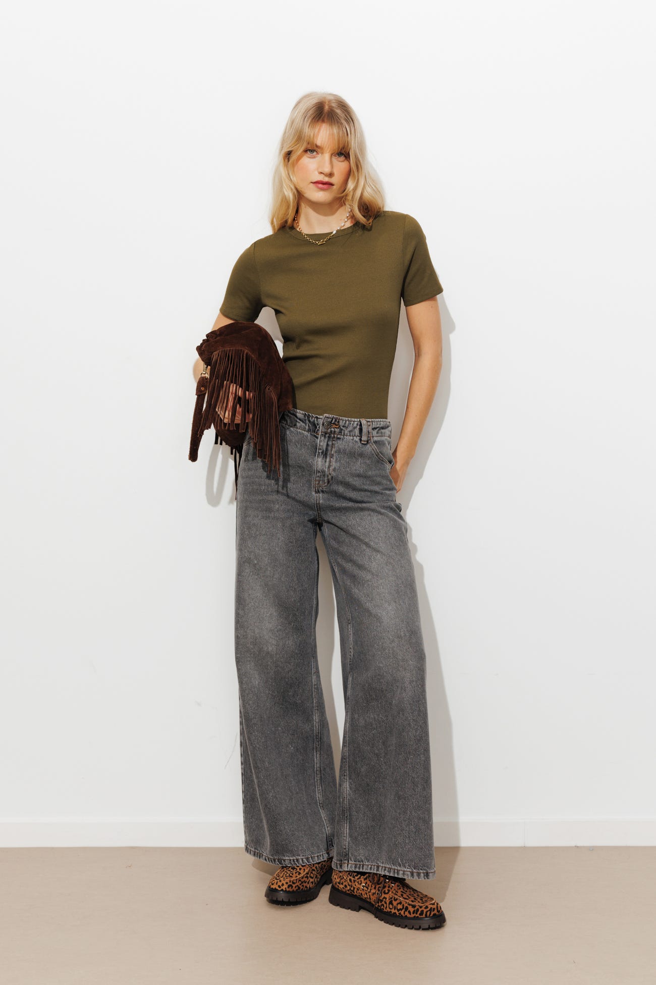 Ribbed cotton t-shirt