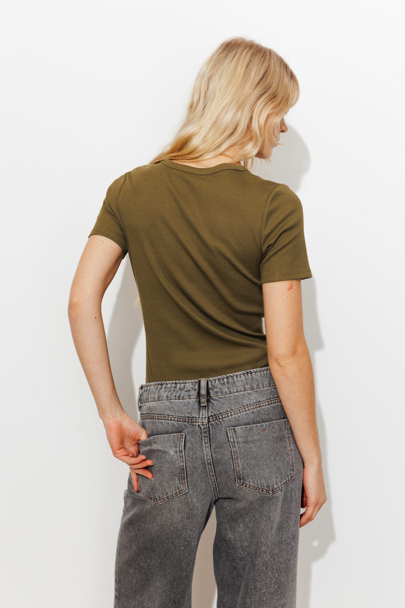 Ribbed cotton t-shirt