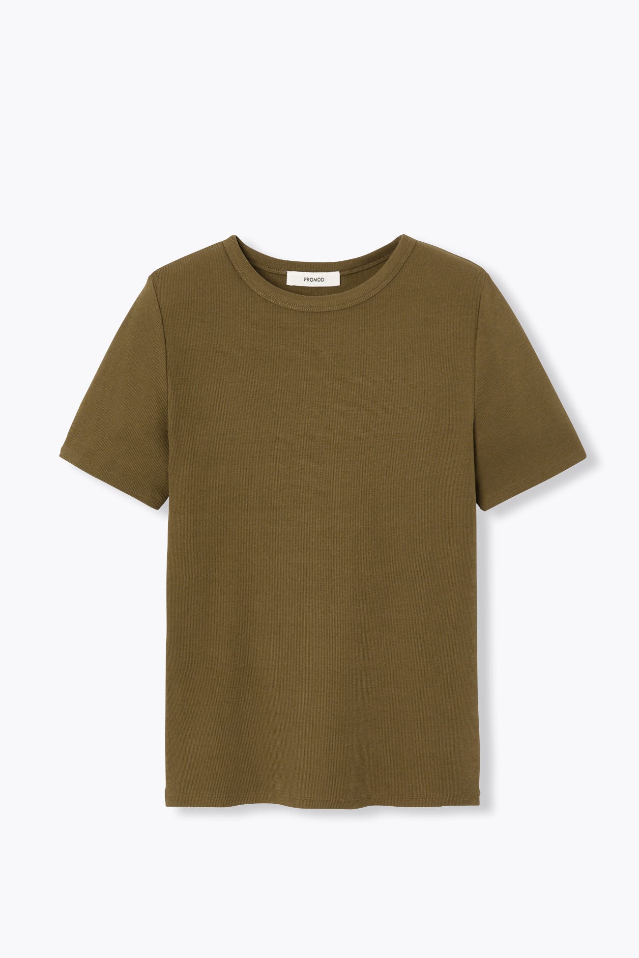 T-shirt en coton côtelé Femme