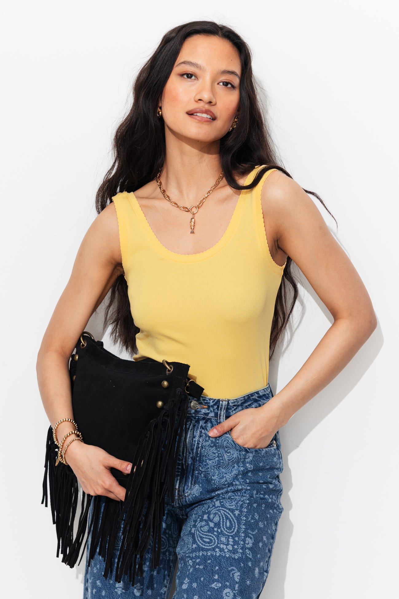 Débardeur jersey côtelé Femme