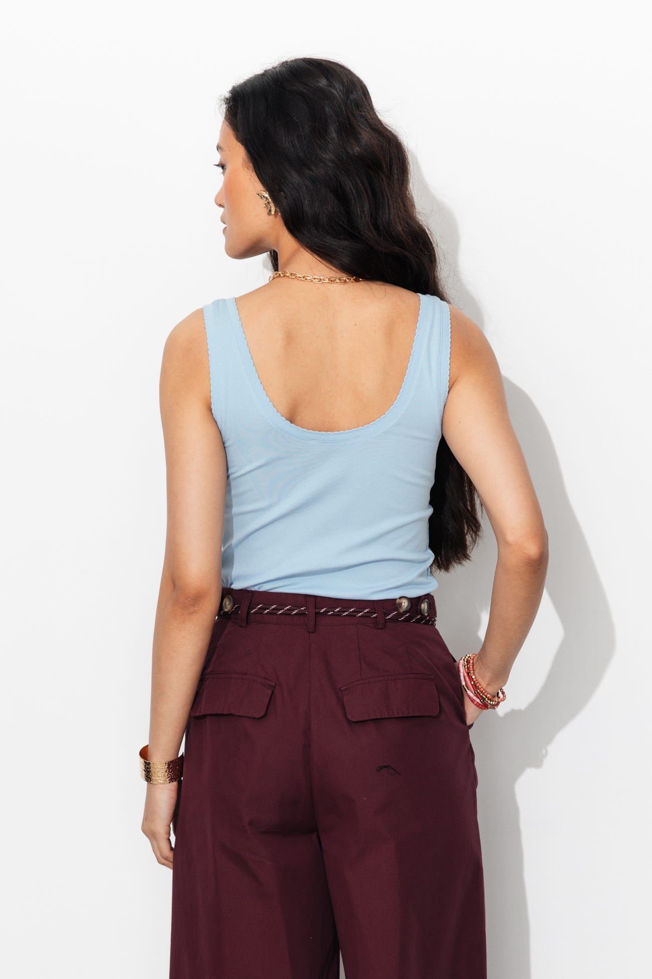 Débardeur jersey côtelé Femme