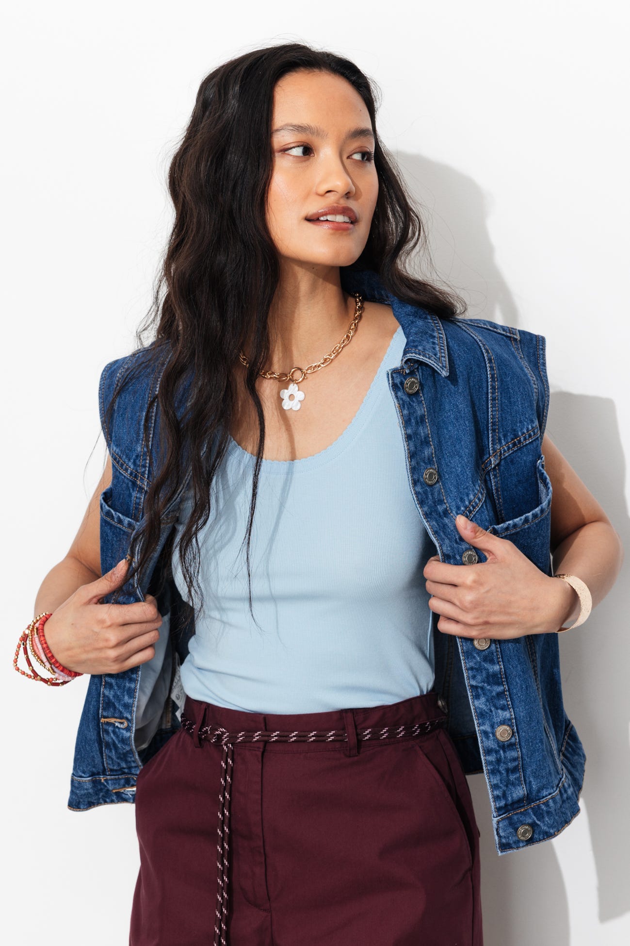 Débardeur jersey côtelé Femme