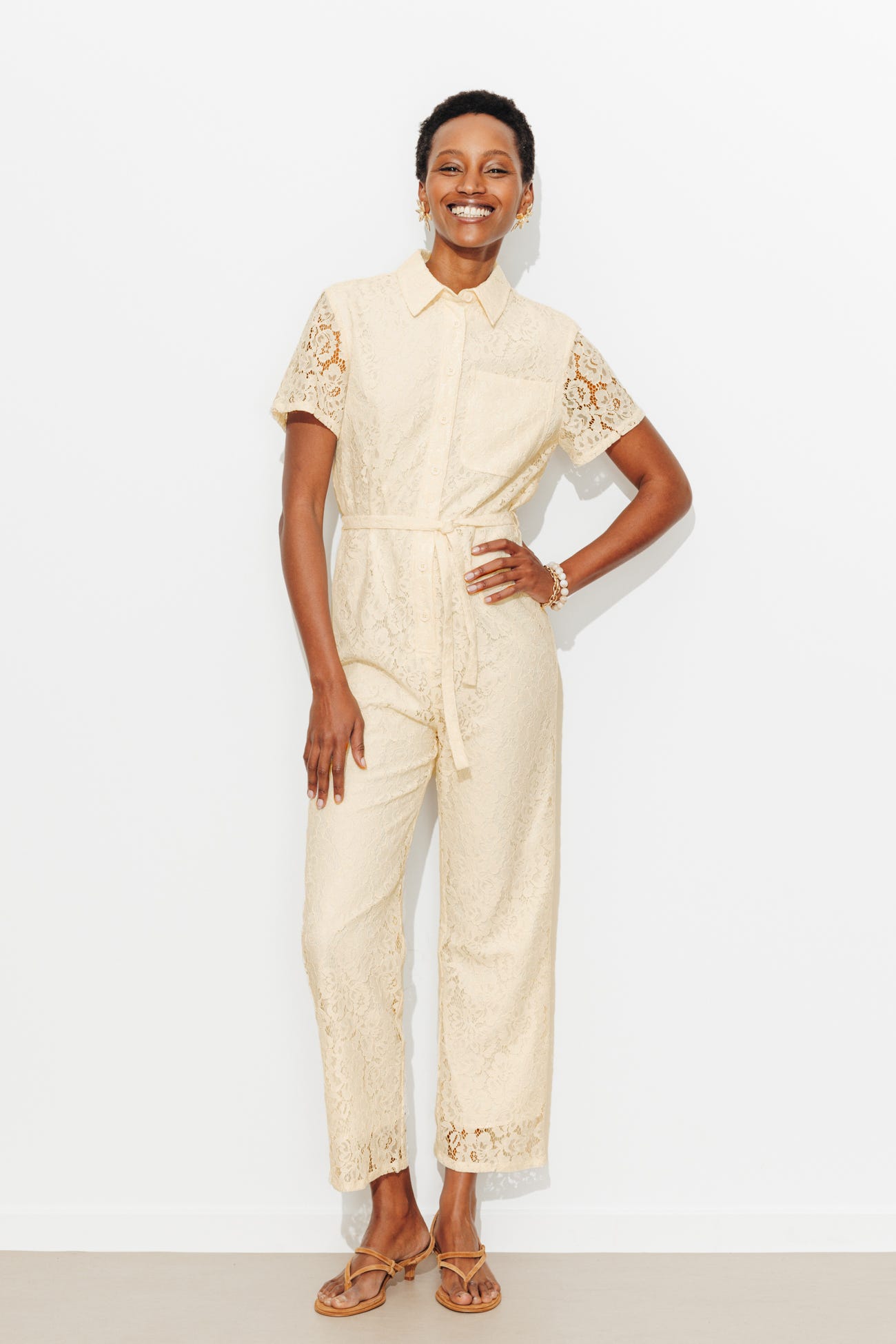 Combi-pantalon en dentelle